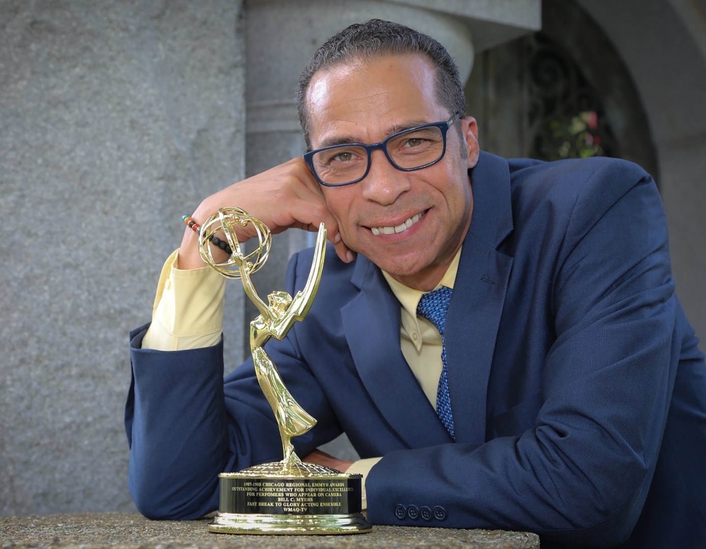 Bill C. Myers with Emmy Award